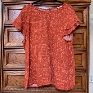 Orange Polka Dot Blouse